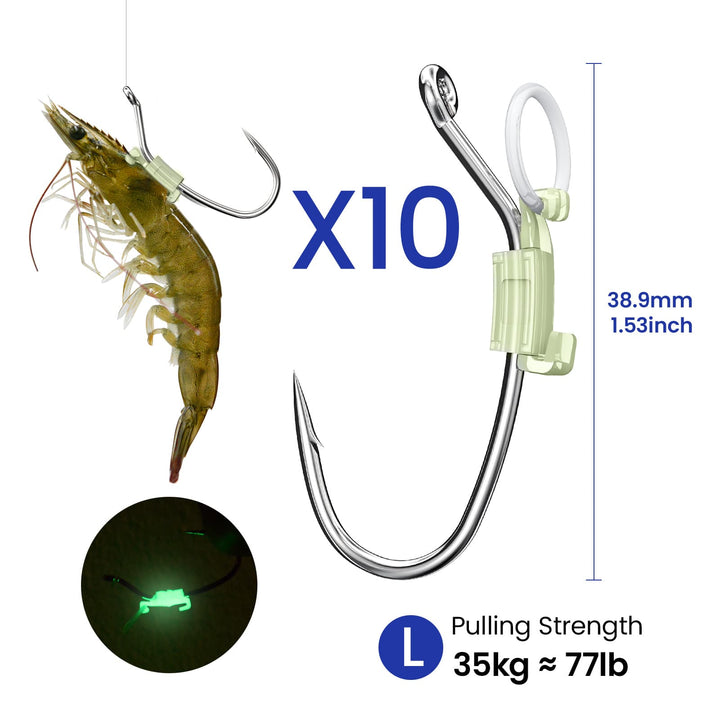 Kanama Luminous Live Shrimp Hooks