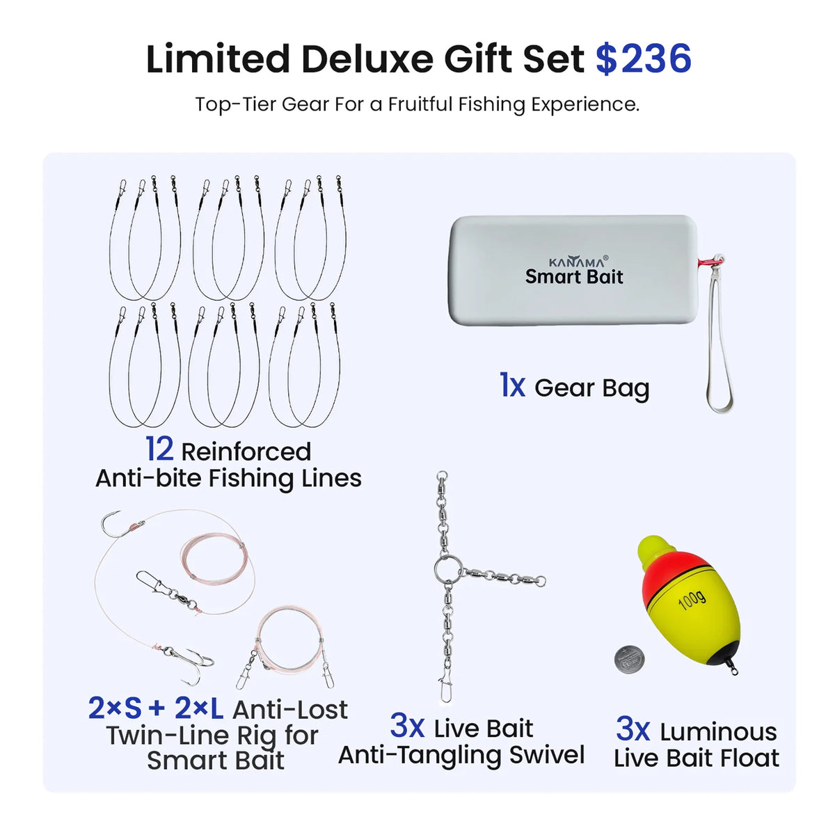 6 Smart Baits + Full Matching Accessories