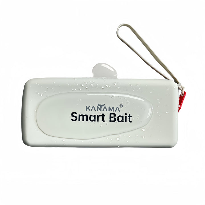 Waterproof Silicone Fishing Gear Bag with water droplets and Smart Bait logo
