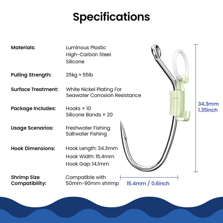 Kanama Luminous Live Shrimp Hooks