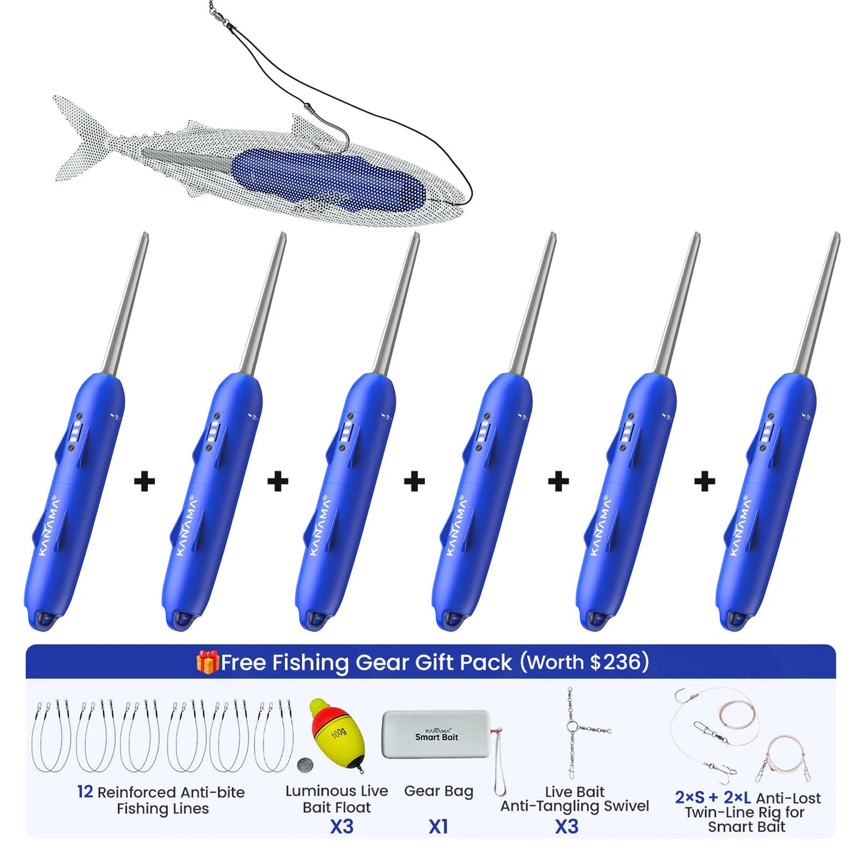 6 Smart Baits + Full Matching Accessories