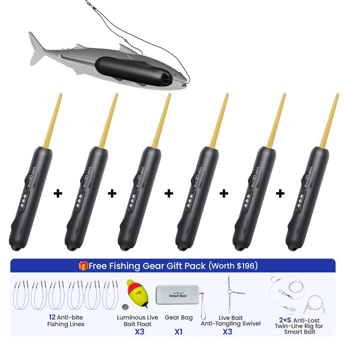 6 Smart Baits + Full Matching Accessories